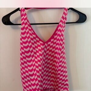 Pink and White halter Top